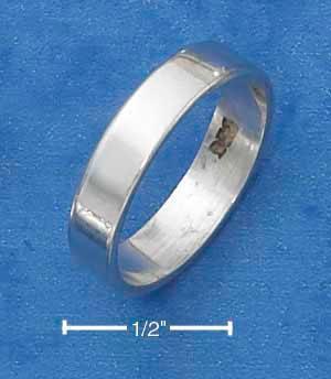 Silver Jewelry Rings Sterling Silver Flat 4MM High Polish Wedding Band Ring JadeMoghul Inc.