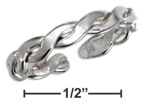 Silver Jewelry Rings Sterling Silver Flattened Rope Toe Ring JadeMoghul Inc.