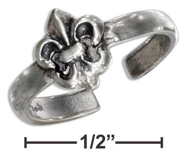 Silver Jewelry Rings STERLING SILVER FLEUR-DE-LIS TOE RING JadeMoghul