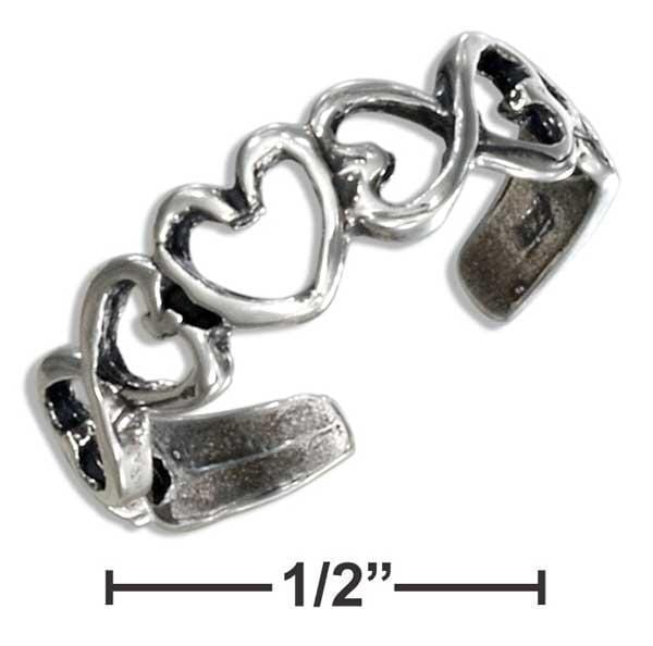 Silver Jewelry Rings STERLING SILVER INFINITY HEARTS TOE RING JadeMoghul