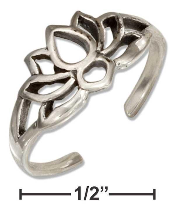 Silver Jewelry Rings Sterling Silver Lotus Toe Ring JadeMoghul