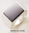 Sterling Silver Men'S Rectangular Obsidian Ring