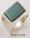 Silver Jewelry Rings Sterling Silver Men'S Rectangular Simulated Malachite Ring JadeMoghul Inc.