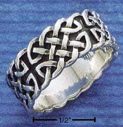 Silver Jewelry Rings Sterling Silver Mens Antiqued Celtic Band Ring JadeMoghul Inc.