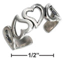 Silver Jewelry Rings STERLING SILVER OPEN HEARTS TOE RING JadeMoghul