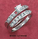 Silver Jewelry Rings Sterling Silver Ring:  4.5MM Cubic Zirconia Channel Set Wedding Ring Set JadeMoghul Inc.