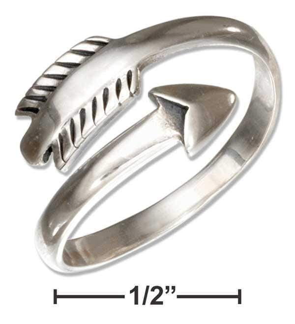 Silver Jewelry Rings Sterling Silver Ring:  Adjustable Arrow Bypass Ring JadeMoghul Inc.