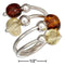 Silver Jewelry Rings Sterling Silver Ring:  Adjustable Multicolor Baltic Amber Bypass Ring JadeMoghul Inc.