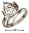 Silver Jewelry Rings Sterling Silver Ring:  Adjustable Open Lotus Flower And Om Or Ohm Symbol Ring JadeMoghul Inc.