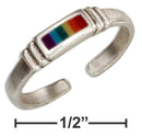 Silver Jewelry Rings Sterling Silver Ring:  Adjustable Rainbow Stripe Toe Ring JadeMoghul Inc.