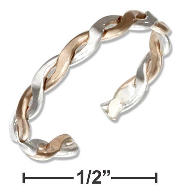 Silver Jewelry Rings Sterling Silver Ring:  And 12 Karat Gold Filled Lightweight Flattened Rope Toe Ring JadeMoghul Inc.