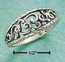 Silver Jewelry Rings Sterling Silver Ring:  Antiqued Filigree Dome Ring JadeMoghul