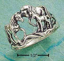 Silver Jewelry Rings Sterling Silver Ring:  Antiqued Horse Family Ring JadeMoghul