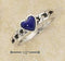 Silver Jewelry Rings Sterling Silver Ring:  Curb Link Reconstituted Blue Stone Heart Ring JadeMoghul Inc.
