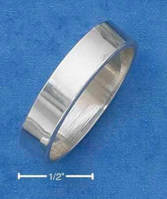 Silver Jewelry Rings Sterling Silver Ring:  Flat 6mm High Polish Wedding Band Ring JadeMoghul