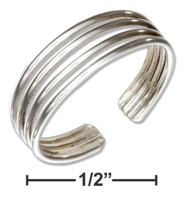 Silver Jewelry Rings Sterling Silver Ring:  Four Band Toe Ring JadeMoghul Inc.