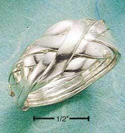 Silver Jewelry Rings Sterling Silver Ring:  High Polish Six Band Puzzle Ring JadeMoghul Inc.