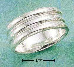 Silver Jewelry Rings Sterling Silver Ring:  High Polish Triple Lined Wedding Band Ring JadeMoghul Inc.