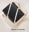 Silver Jewelry Rings Sterling Silver Ring:  Men'S Large Obsidian Rectangular Striped Ring JadeMoghul Inc.