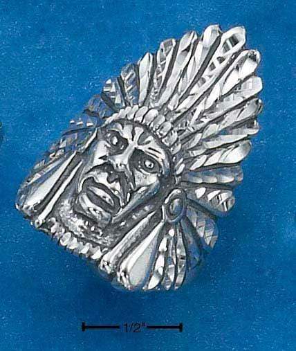 Silver Jewelry Rings Sterling Silver Ring:  Mens Indian Head Ring JadeMoghul