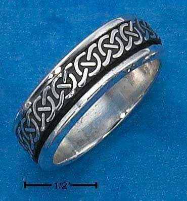 Silver Jewelry Rings Sterling Silver Ring:  Mens Worry Ring With Celtic Knots Spinning Band JadeMoghul