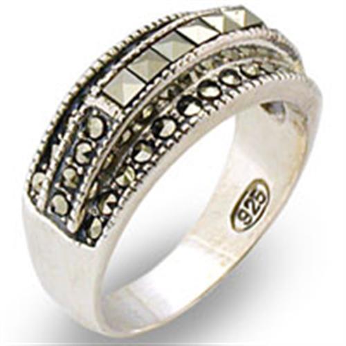 Sterling Silver Ring Set 31011 Antique Tone 925 Sterling Silver Ring
