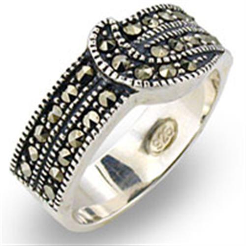 Sterling Silver Ring Set 31017 Antique Tone 925 Sterling Silver Ring