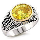 Sterling Silver Ring Set 31419 Reverse Two-Tone 925 Sterling Silver Ring