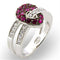 Sterling Silver Ring Set 31715 Rhodium + Ruthenium Silver Ring in Ruby
