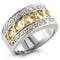 Sterling Silver Ring Set 31812 Reverse Two-Tone 925 Sterling Silver Ring
