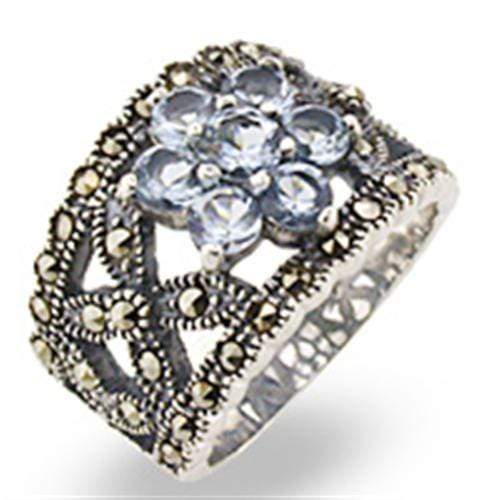 Sterling Silver Ring Set 32330 Antique Tone 925 Sterling Silver Ring