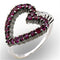 Sterling Silver Ring Set 32511 Rhodium + Ruthenium Silver Ring in Ruby