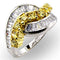 Sterling Silver Ring Set 32817 Reverse Two-Tone 925 Sterling Silver Ring