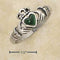 Silver Jewelry Rings Sterling Silver Ring:  Small Antiqued Claddagh Ring With Reconstituted Malachite Heart JadeMoghul