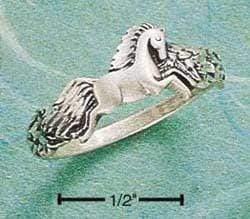 Silver Jewelry Rings Sterling Silver Ring:  Small Horse Ring JadeMoghul Inc.