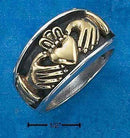 Silver Jewelry Rings Sterling Silver Ring:  Unisex Bronze Claddagh Heart In Hands Band Ring JadeMoghul Inc.