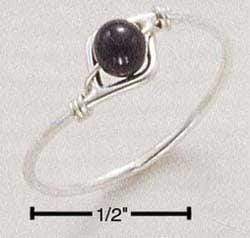 Silver Jewelry Rings Sterling Silver Ring:  Wire Ring With Onyx Beads JadeMoghul Inc.