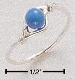 Silver Jewelry Rings Sterling Silver Ring:  Wire Ring With Simulated Turquoise Bead JadeMoghul