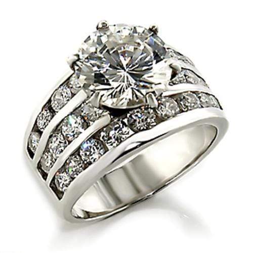 Sterling Silver Rings 03625 - 925 Sterling Silver Ring with AAA Grade CZ