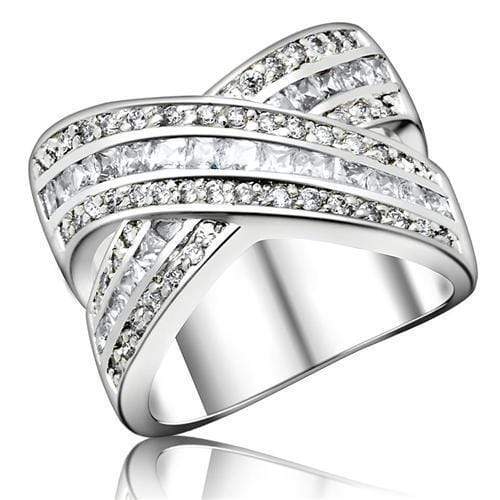 Sterling Silver Rings 0F233 - 925 Sterling Silver Ring with AAA Grade CZ