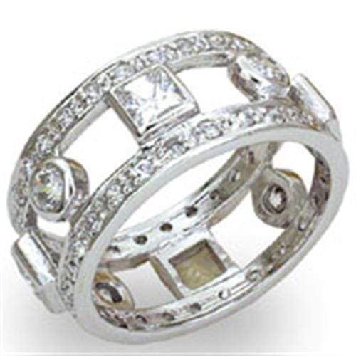 Sterling Silver Rings 20421 - 925 Sterling Silver Ring with AAA Grade CZ