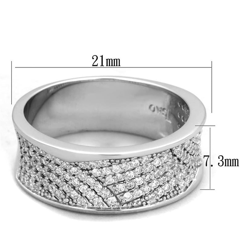 Sterling Silver Rings For Women TS376 Rhodium 925 Sterling Silver Ring