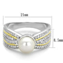 Sterling Silver Rings For Women TS377 Reverse Two-Tone 925 Sterling Silver Ring