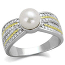 Sterling Silver Rings For Women TS377 Reverse Two-Tone 925 Sterling Silver Ring