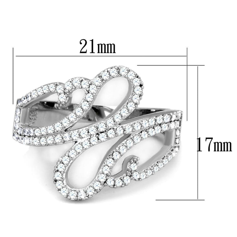 Sterling Silver Rings For Women TS383 Rhodium 925 Sterling Silver Ring