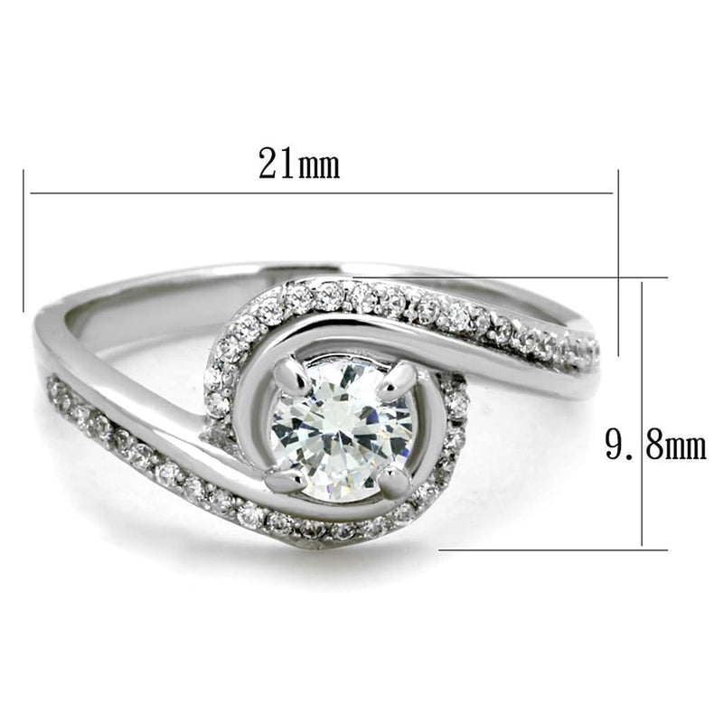 Sterling Silver Rings For Women TS397 Rhodium 925 Sterling Silver Ring
