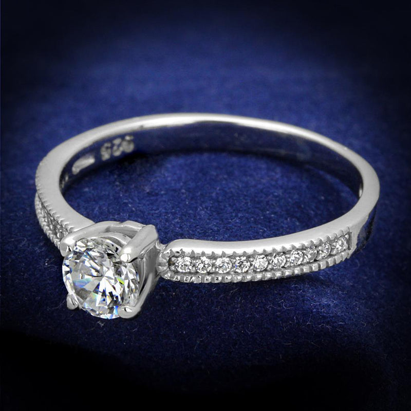 Sterling Silver Rings For Women TS401 Rhodium 925 Sterling Silver Ring