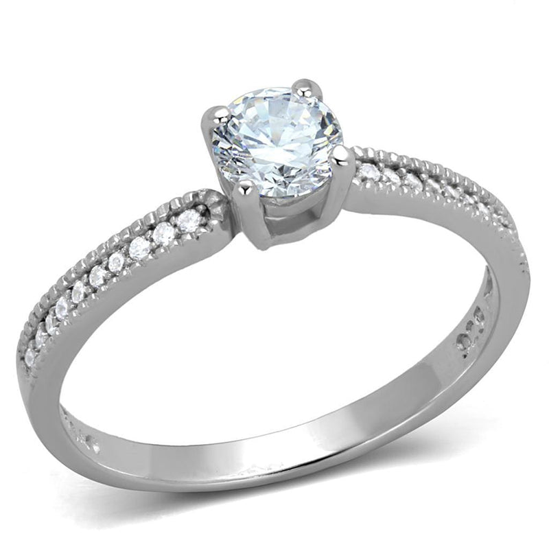 Sterling Silver Rings For Women TS401 Rhodium 925 Sterling Silver Ring
