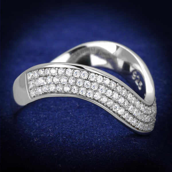 Sterling Silver Rings For Women TS402 Rhodium 925 Sterling Silver Ring