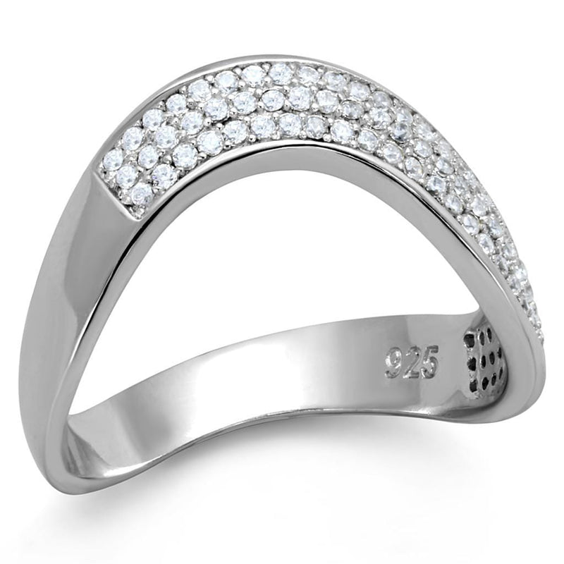 Sterling Silver Rings For Women TS402 Rhodium 925 Sterling Silver Ring